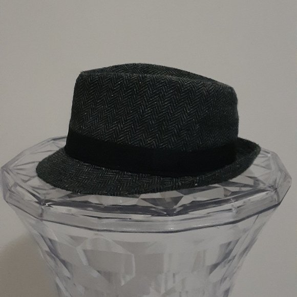 Toddler Fedora charcoal tweed black band - Picture 2 of 7